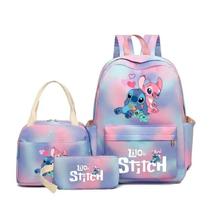 Conjunto de Mochila Escolar Infantil com 3 Peças - Grande Capacidade - Design de Anime