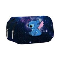 Estojo Escolar com Desenho do Stitch - Porta-Canetas e Lápis para Ensino Fundamental e Médio