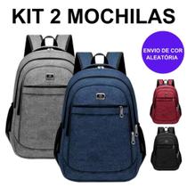 Kit 2 Mochilas Bolsa Mala Reforçada Notebook Impermeável Coreana - Cor Aleatória - New Bag