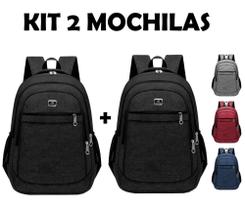 Kit 2 Mochilas Bolsa Viagem Resistente Casual Viagem Faculdade Coreana Prática Unissex - Cores - New Bag