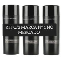 Kit 3 x Fibra Natural Queratina em Pó Capilar Top Hair 27,5g Dark Brown /Castanho Escuro