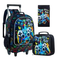 Kit Mochila Infantil Menino Robo/Gamer Linda Reforçada Prática Grande - New Bag