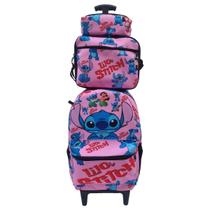 Kit Mochila Rodinha LILO & STITCH Com Estojo E Lancheira Infantil - DeCarllos