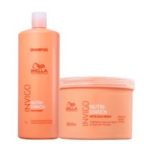 Kit Wella Invigo Nutri Enrich Shampoo 1L Mascara 500ml