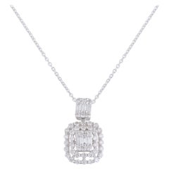 14 Karat White Gold Diamond Necklace