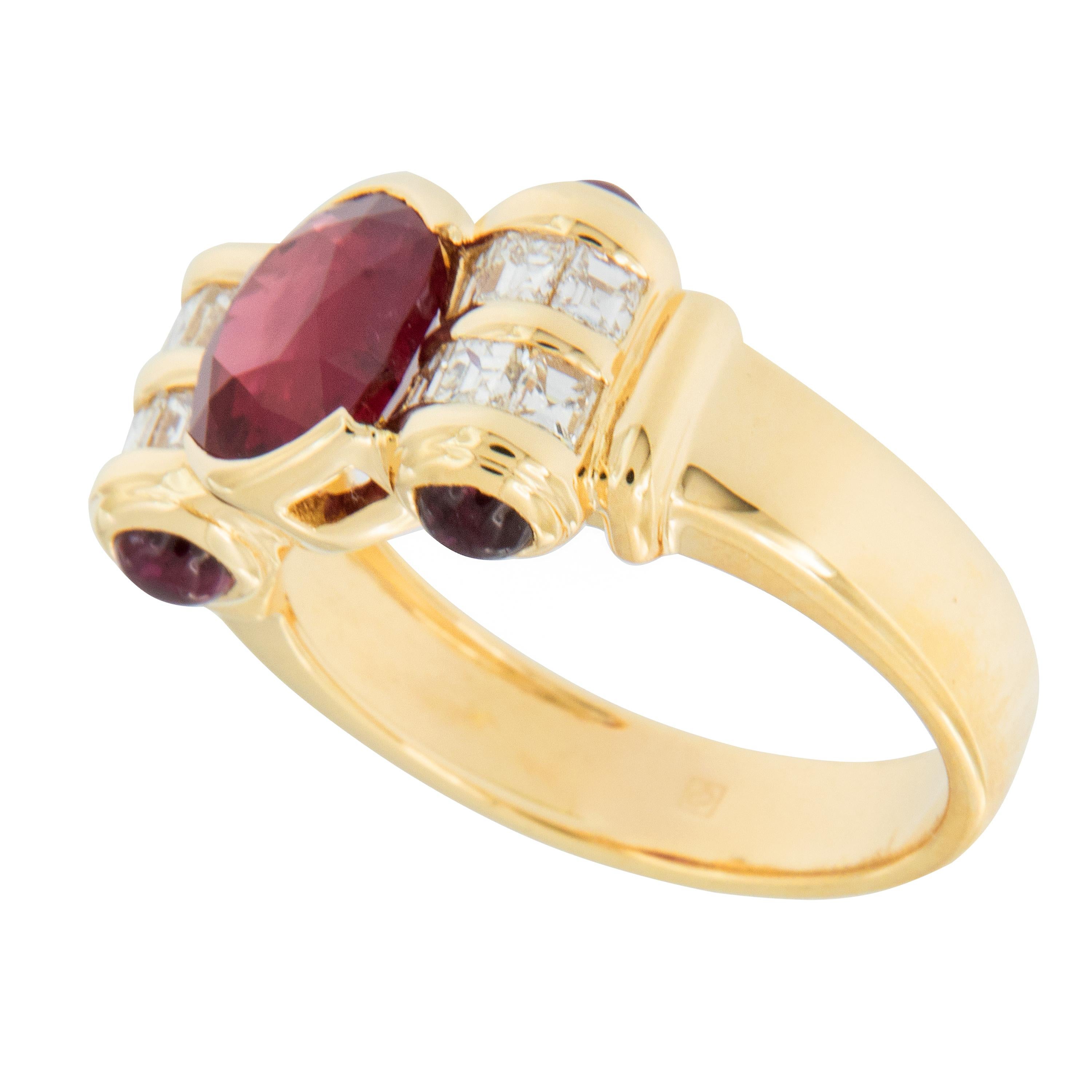 18 carat gold ruby and diamond ring