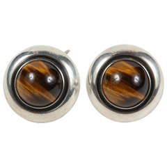 Sterling & Tigers Eye Cufflinks by N. E. From