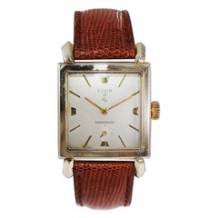 Elgin Mid Century Manual Winding Watch with Original Silvered Dial 