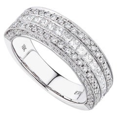 Rachel Koen Pave Diamond Ladies Ring 18K White Gold 1.40cttw