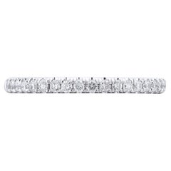 Pave Diamond Ladies Wedding Band Ring 18K White Gold 0.25Cttw