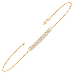 18K Gold Diamond Double Row Bracelet Dainty Genuine Diamond Bracelet 