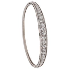 Marcus & Co. 1910 Edwardian Bangle Bracelet In Platinum With 3.16 Ctw In Diamond