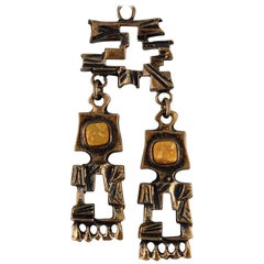 Pentti Sarpaneva, Finland, Bronze Necklace with Yellow Stones