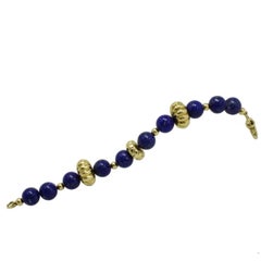  Lapis 18 kt Gold Link Bracelet