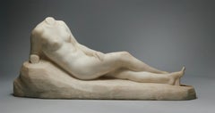 20th Century Reclining Female Nude Marble Sculpture, Cleveland School Artist 