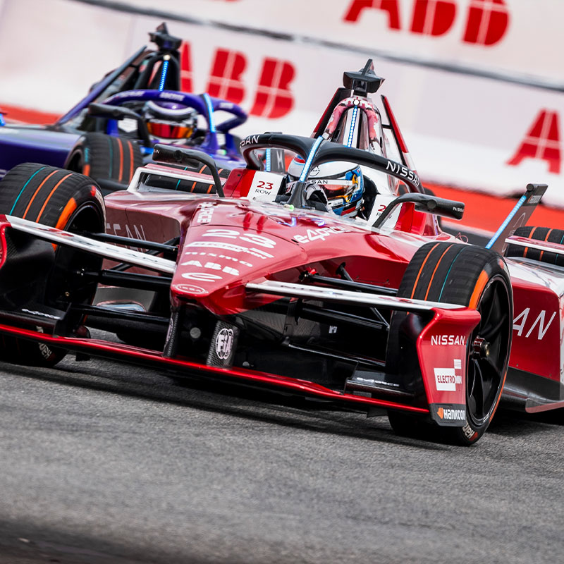 Oliver Rowland turns right during the Sao Paulo E-Prix