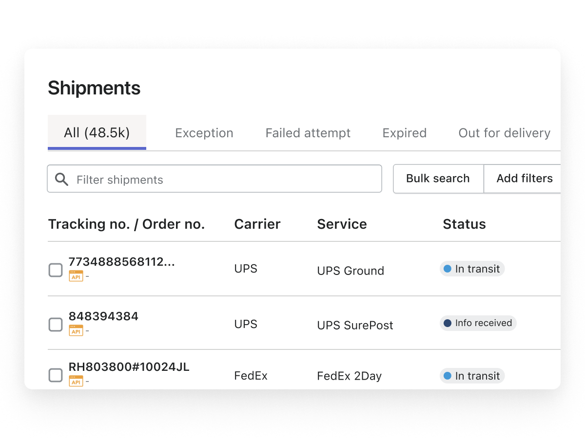 solution marketplace shipment visibility