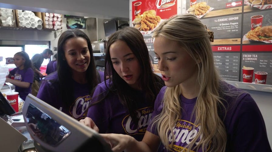 Olivia Dunne, LSU gymnasts work at Raising Cane's