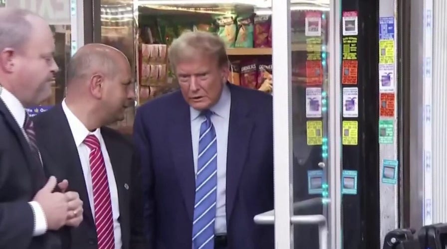 Trump visits NYC bodega, blasts trial