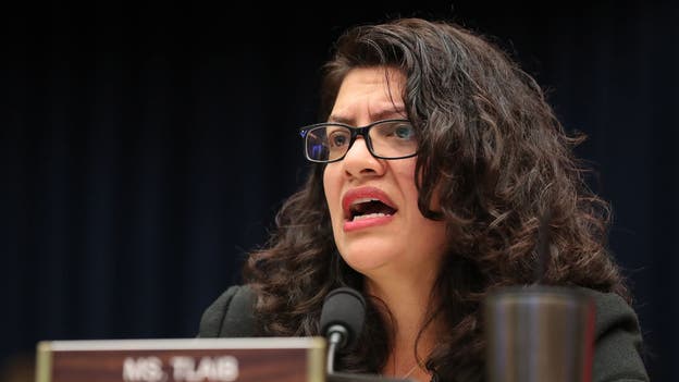 Rep. Rashida Tlaib blasted for displaying Palestinian flag outside Capitol office