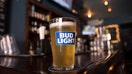 A glass of Bud Light sits on a bar, July 26, 2018, in New York City.