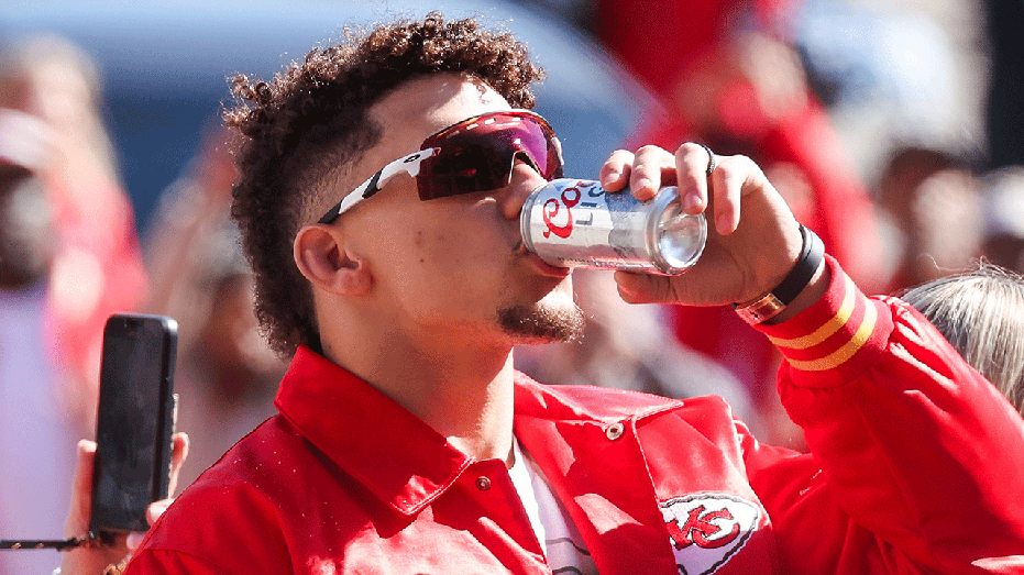 Patrick Mahomes drinking a Coors Light