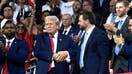 Former US President Donald Trump, left, and Senator JD Vance, a Republican from Ohio and Republican vice-presidential nominee, during the Republican National Convention (RNC) at the Fiserv Forum in Milwaukee, Wisconsin, US, on Monday, July 15, 2024. Former President Donald Trump tapped JD Vance as his running mate, elevating to the Republican presidential ticket a venture capitalist-turned-senator whose embrace of populist politics garnered national attention and made him a rising star in the party. 