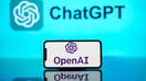 In this photo illustration, the OpenAI logo is seen displayed on a mobile phone screen with ChatGPT logo in the background. 