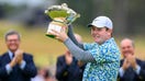 Robert MacIntyre celebrates after he wins the Genesis Scottish Open 2024 at The Renaissance Club, North Berwick.