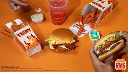 The five items on the "Fiery Menu" are each a different spice level, said Burger King. 