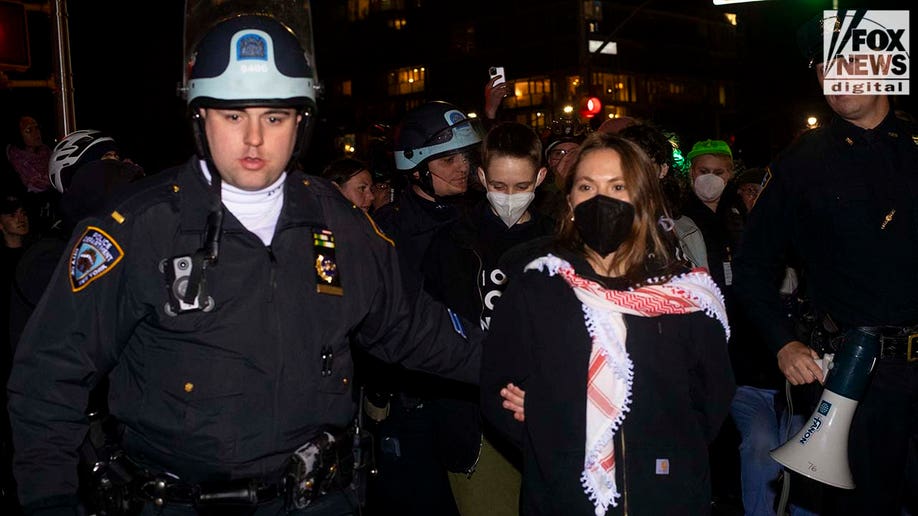 Female protester arrested