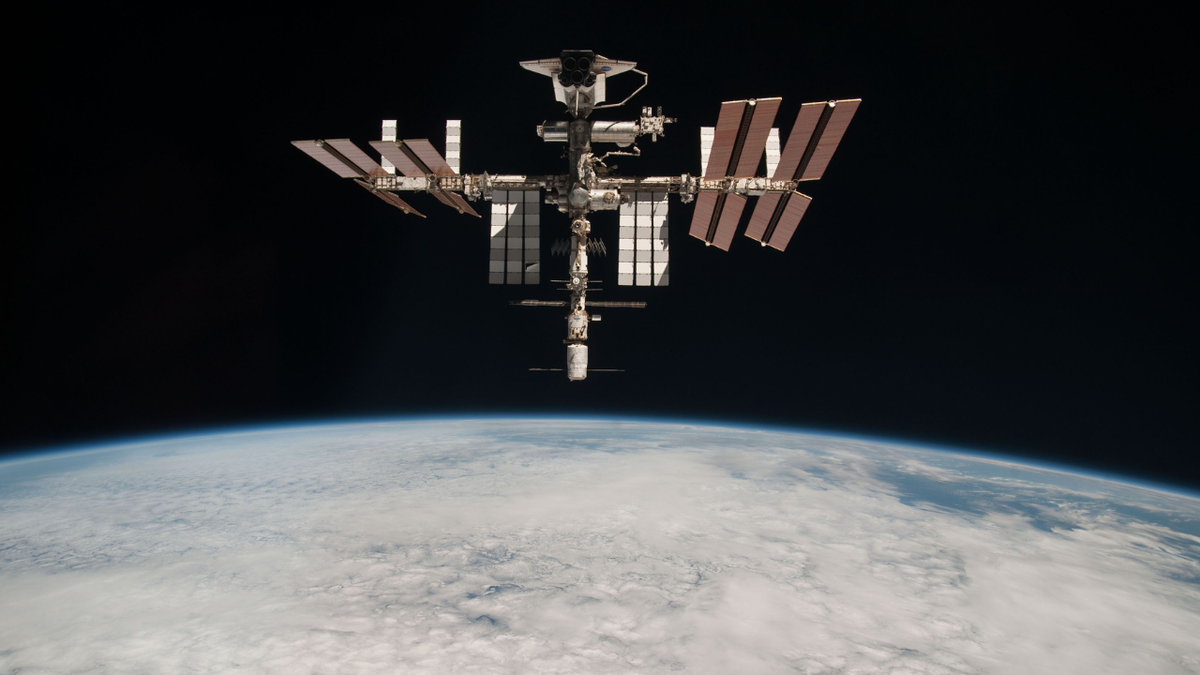 International Space Station is seen with Earth in background