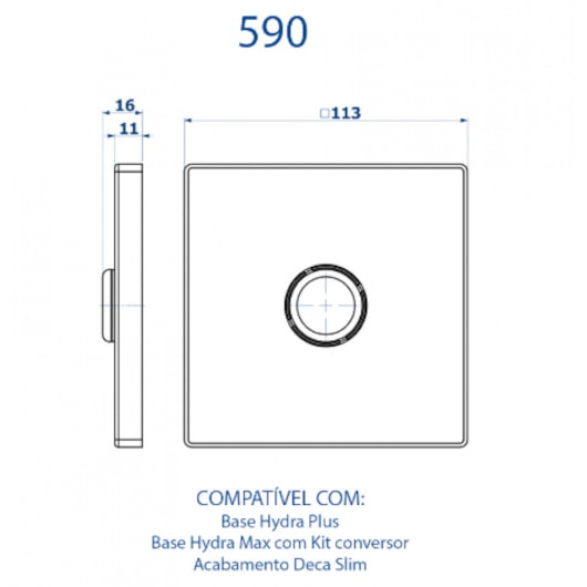 Acabamento Para Válvula De Descarga 590 Bases Deca Slim E Hydra Preto Fosco Fani  - Imagem principal - 11878cf1-8744-474a-96ff-ab76561b0fd1