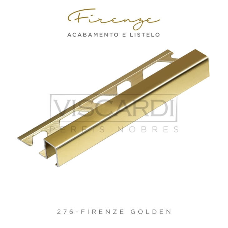 Acabamento Viscardi Para Parede Firenze 276 Golden Brilho Alumínio Anodizado 