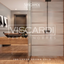 Acabamento Viscardi Para Piso E Parede Luxor 286 Brown Gold Acetinado Alumínio Anodizado