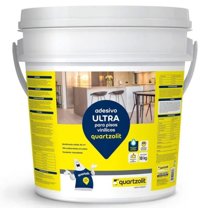 Adesivo Para Pisos Vinílicos Ultra Branco Quartzolit 18 Kg