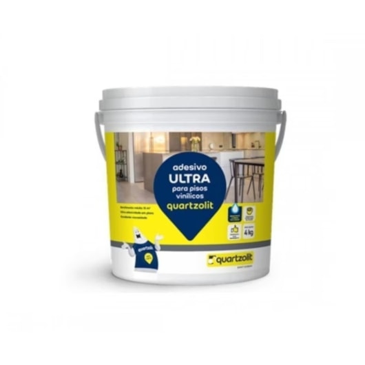 Adesivo Para Pisos Vinílicos Ultra  Branco Quartzolit 4 Kg - Imagem principal - e071d2ea-07e8-4f2a-b0be-7d5b95f8342f