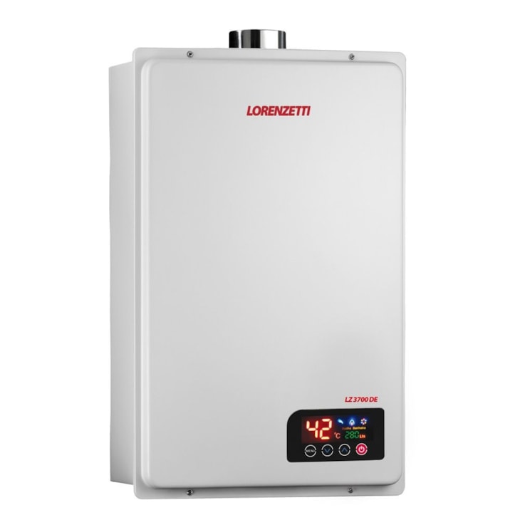 Aquecedor De Água A Gás Digital 37l Glp Lz 3700 De Branco Lorenzetti