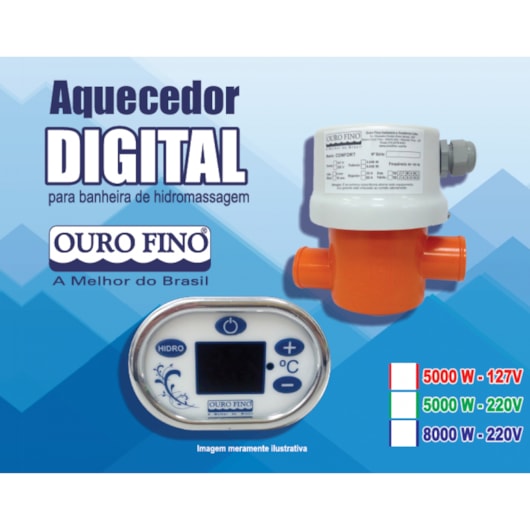 Aquecedor Elétrico Para Hidromassagem Ouro Fino 5000W / 110V  - Imagem principal - b53b9458-cccc-4006-8cee-be912642c61a