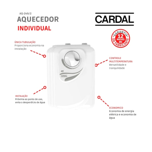 Aquecedor Individual 4 Temperaturas 220V Cardal - Imagem principal - 012a84c3-4335-41f5-88e5-d5de169d0f68