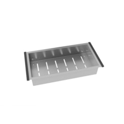 Bandeja Retangular Profunda Inox Escovado Debacco 44x22,5x8,3cm