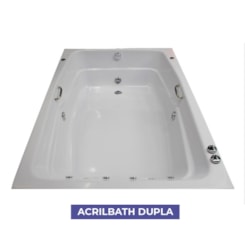 Banheira Acrilbath Dupla Topline 170x115cm Com Hidromassagem Ouro Fino