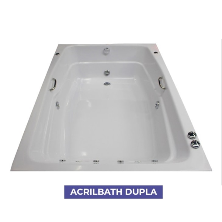 Banheira Acrilbath Dupla Topline 170x115cm Com Hidromassagem Ouro Fino