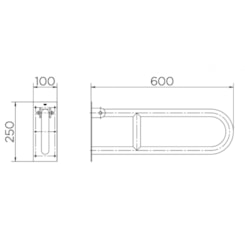 Barra De Apoio Articulada De Acessibilidade Benefit Inox Escovado Docol 60cm 