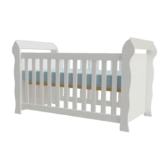 Berço Mini-Cama Lara Branco Brilho Carolina Baby Cb001