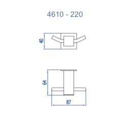 Cabide Duplo 4610 Bella 220  Preto Fosco Fani