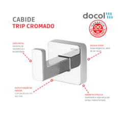 Cabide Para Banheiro Trip Cromado Docol