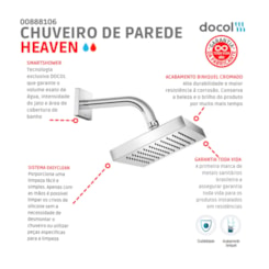 Chuveiro De Parede Quadrado Heaven Q150 Cromado Docol