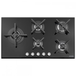 Cooktop a Gás Penta Glass Flat em Vidro Temperado e Trempes em Ferro Fundido com Acendimento Automático 5 Queimadores Tramontina Design Collection