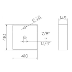 Cuba De Apoio Luxo Quadrada Com Mesa 41x41cm Branco Docol